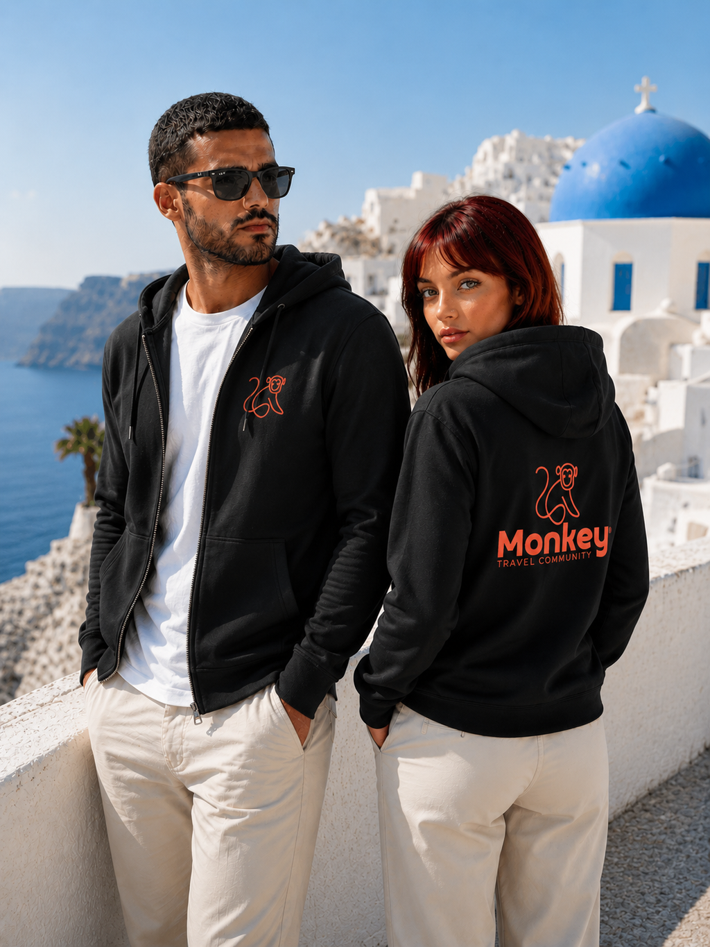 Le sweat zip Monkey — Noir
