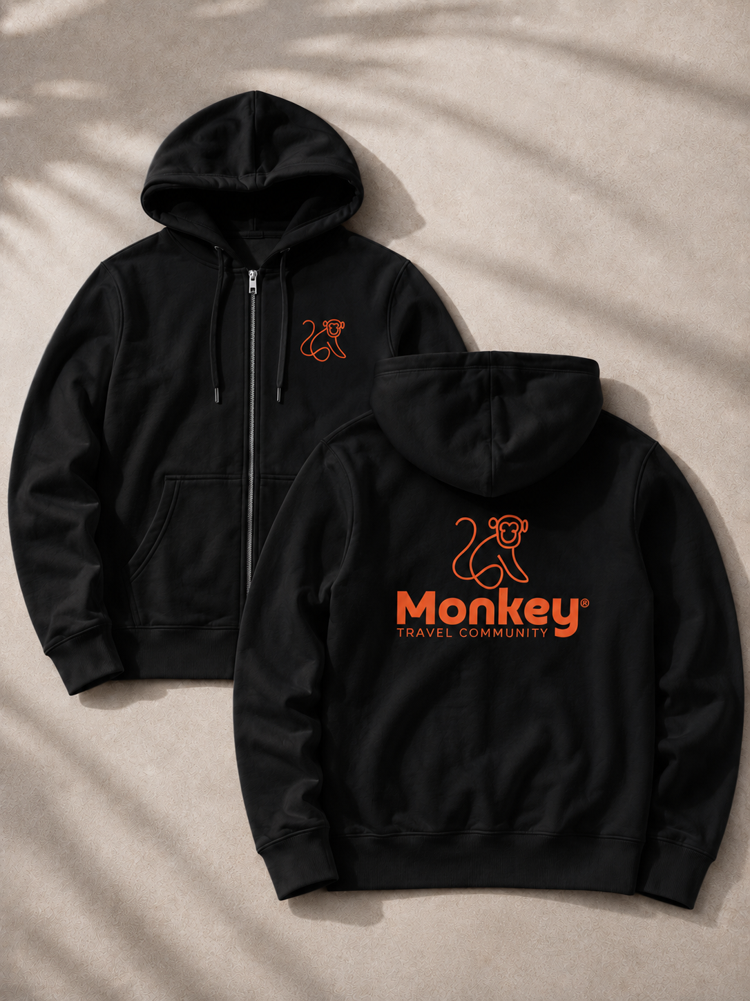 Le sweat zip Monkey — Noir