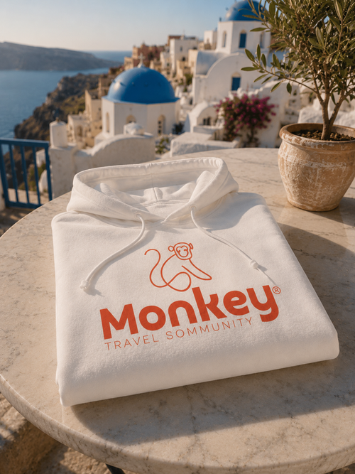 Hoodie Monkey unisexe -  Blanc